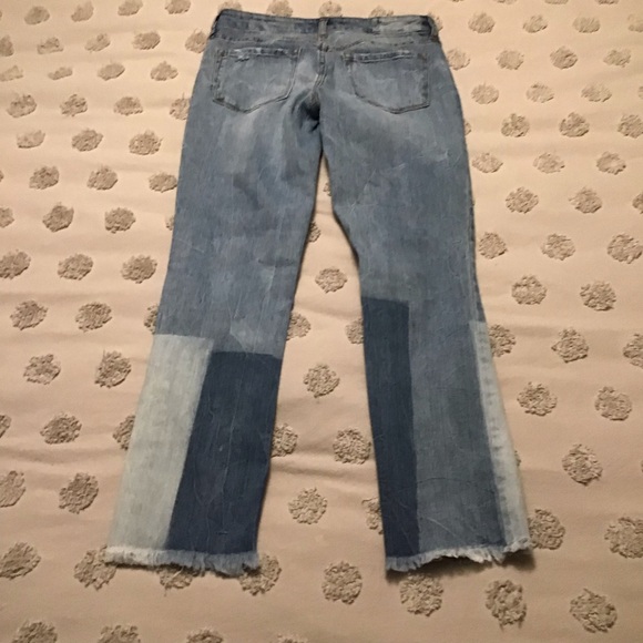 Aeropostale Ankle Straight Jeans. Distressed,Frayed Hem, Color Blocking. Sz 2 - Picture 3 of 11
